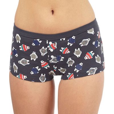 The Collection Dark grey polar bear print shorts